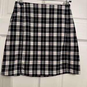 Brandy Melville Black and White Checkered A-Line Skirt